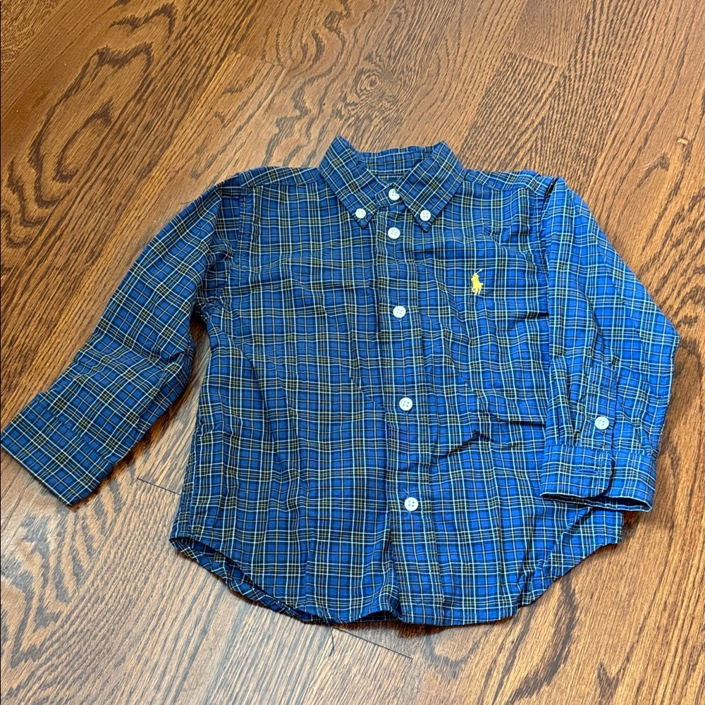 Ralph Lauren Kids Blue& Yellow Plaid buttondown collar Shirt